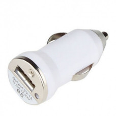 usb зарядка для авто 1А от прикуривателя белая