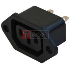 Гнездо сетевое TCOM, 3pin, монтажное, корпус пластик