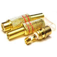 Гнездо RCA кабельное металл GOLD 1221
