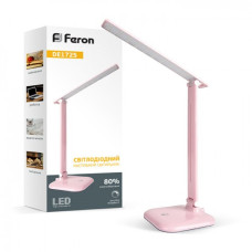 Настольная лампа Feron DE1725 9W 30LED розовая