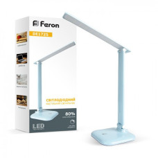 Настольная лампа Feron DE1725 9W 30LED голубая