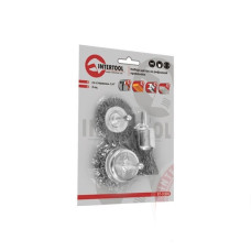 Набор щеток проволочных для дрели 3ед., 1/4" INTERTOOL