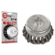 Щетка чашечная 75 мм для дрели, 1/4" (пучки витой проволоки) INTERTOOL