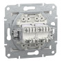 Розетка комп'ютерна подвійна RJ45 кат.6 UTP біла без рамки Asfora EPH4870121