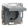 Розетка з кришкою з заземленням сталь Schneider Asfora EPH3100162