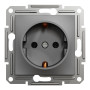 Розетка з заземленням антрацит Schneider Asfora EPH2900171