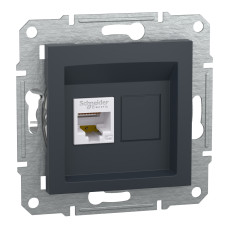 Розетка комп'ютерна антрацит Schneider Asfora EPH4300171