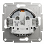 Розетка з кришкою з заземленням сталь Schneider Asfora EPH3100162