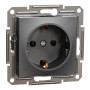 Розетка з заземленням антрацит Schneider Asfora EPH2900171