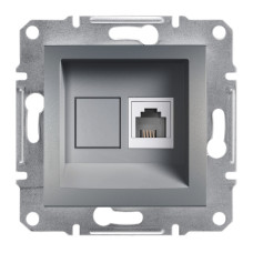 Розетка телефона 4 контакта сталь Schneider Asfora EPH4100162