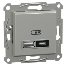 USB-розетка тип A + C 21 Вт алюминий Scneider Asfora EPH2700561
