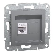 Розетка комп'ютерна RJ45 кат.6 UTP сталь Schneider Asfora EPH4700162