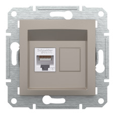 Розетка комп'ютерна RJ45 кат.6 UTP бронза Schneider Asfora EPH4700169