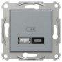 USB-розетка тип A + C 21 Вт сталь Scneider Asfora EPH2700562