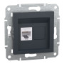 Розетка комп'ютерна RJ45 кат.6 UTP антрацит Schneider Asfora EPH4700171