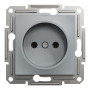 Розетка без заземлення сталь Schneider Asfora EPH3000162