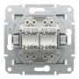 Розетка комп'ютерна подвійна алюміній Schneider Asfora EPH4400161