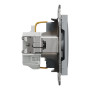 Розетка з заземленням з захисними шторками сталь Schneider Asfora EPH2900262
