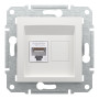 Розетка RJ45 UTP кат 6 білий без рамки Asfora EPH4770121