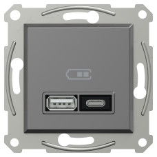 USB-розетка тип A + C 21 Вт антрацит Scneider Asfora EPH2700571