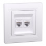 Розетка комп'ютерна подвійна RJ45 кат.6 UTP біла Schneider Asfora EPH4800121