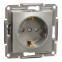 Розетка з заземленням з захисними шторками бронза Schneider Asfora EPH2900269