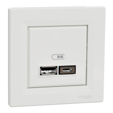 USB розетка тип А + С 2,4 А белая Scneider Asfora EPH2700321