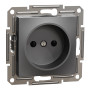 Розетка без заземлення антрацит Schneider Asfora EPH3000171