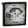 Розетка з заземленням з захисними шторками сталь IP44 Schneider Asfora EPH3100362