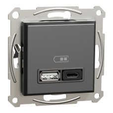 USB розетка тип А + С 2,4 А антрацит Scneider Asfora EPH2700371