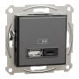 USB розетка тип А + С 2,4 А антрацит Scneider Asfora EPH2700371