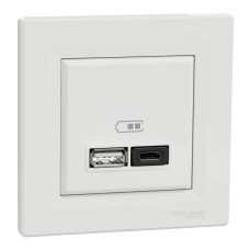 USB розетка А + С, 3 А, 45 Вт, белая Scneider Asfora EPH2700421