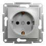 Розетка з заземленням алюміній Schneider Asfora EPH2900161