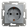 Розетка з заземленням сталь Schneider Asfora EPH2900162