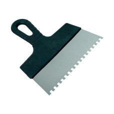 Шпатель нержавейка 150мм зуб 6х6мм с пластиковой ручкой
