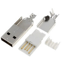 USB штекер тип А разборной под шнур без корпуса