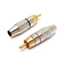 Штекер RCA Silver Gold 6mm черный 1234