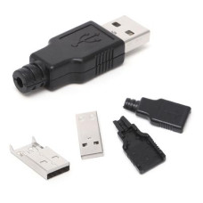 USB штекер тип А черный
