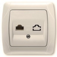 Розетка компьютерная одинарная (RJ45 Cat5e) крем VIKO CARMEN