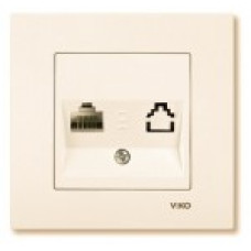 Розетка компьютерная одинарная (RJ45 Cat5e) крем VIKO KARRE