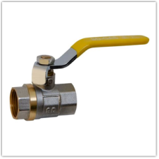 Кран шаровый 1/2" В/В газ желтая ручка